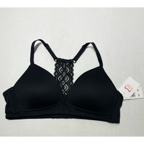 Maidenform Girl Girls' Soft Comfort Lace
Back Pullover Bra Black Size 36A New - Picture 1 of 5